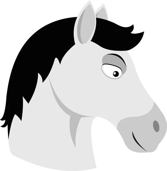 Ilustración Vectorial Cabeza Caballo Blanco Dibujos Animados — Vector de stock