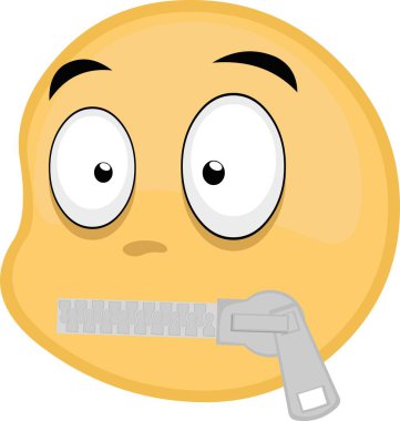 Fermuarlı, ağzı kapalı, simgenin vektör çizimi