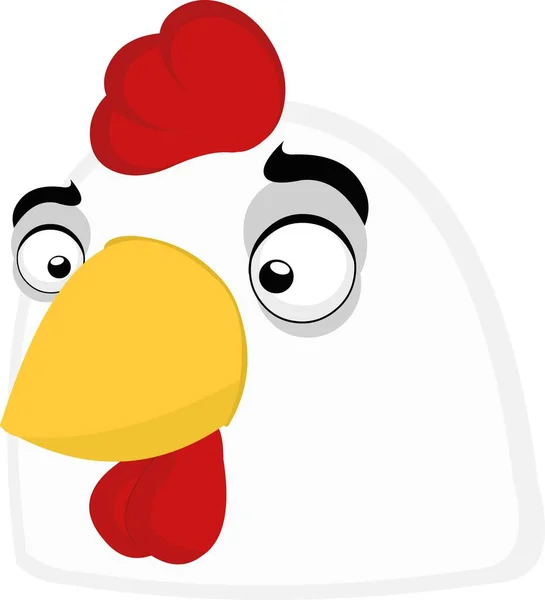 Vektorillustration Eines Emoticons Für Den Hühnerkopf — Stockvektor