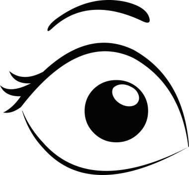 Kadınların siyah gözlerinin vektör çizimi