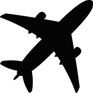 Bir uçağın siluetinin vektör çizimi