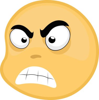 Kızgın bir ifadeyle duygu simgesinin vektör illüstrasyonu