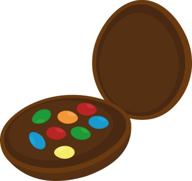 Paskalya yumurtasının vektör çizimi. İkiye bölünmüş.