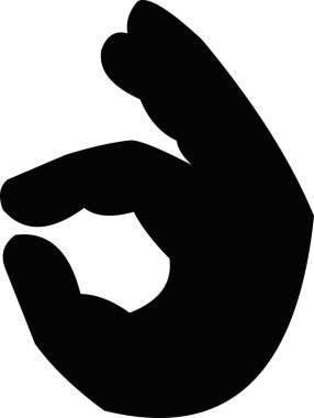 Bir elin siluetinin vektör çizimi mükemmel ya da iyi bir jest yapıyor.