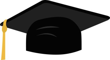 Siyah mezuniyet şapkasının vektör simgesi