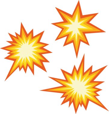 Vector illustration emoticon of explosive collisions clipart
