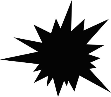 Patlamanın siyah siluetinin vektör çizimi