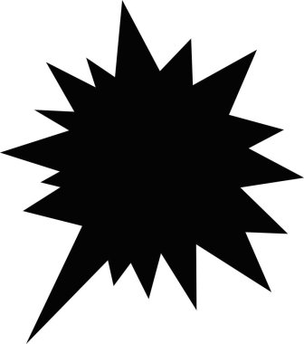 Patlamanın siyah siluetinin vektör çizimi