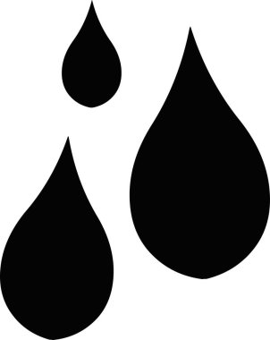 Su damlalarının siyah siluetinin vektör çizimi