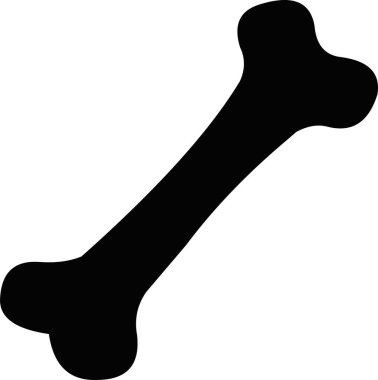 Kemiğin siyah siluetinin vektör çizimi