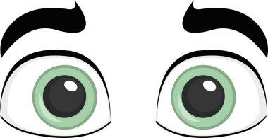 Yeşil çizgi film gözleriyle bir görüntünün vektör simgesi