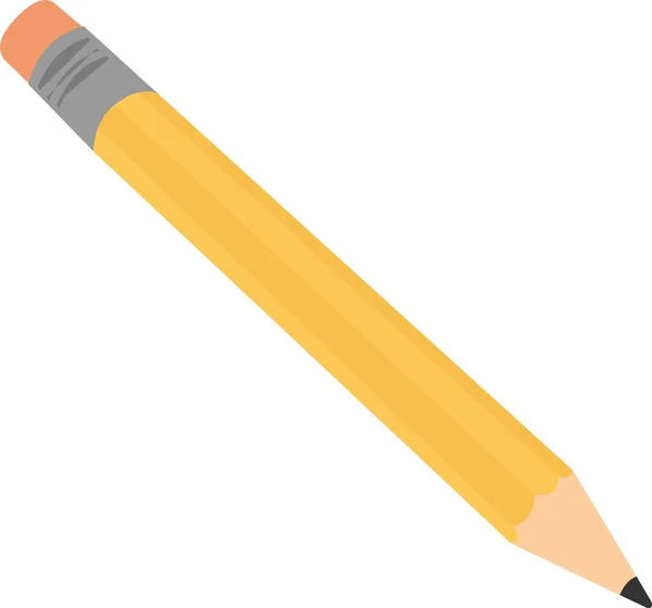 Vektor Illustration Eines Klassischen Gelben Bleistifts Mit Radiergummi — Stockvektor