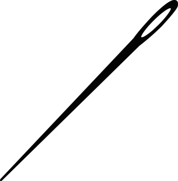 Vector Illustration Black Silhouette Sewing Needle — Stock vektor