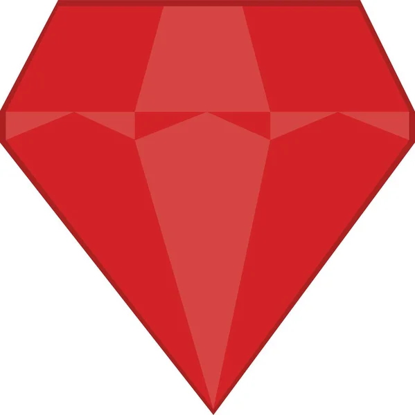 Emoticon Vettoriale Illustrazione Diamante Rosso — Vettoriale Stock