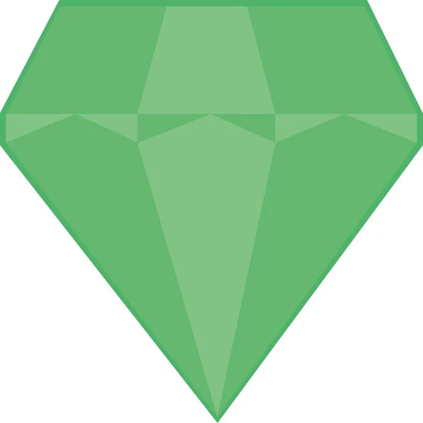 Vector Emoticon Illustration Green Diamond — Stock Vector