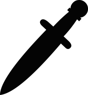 Bir kılıcın siyah siluetinin vektör çizimi