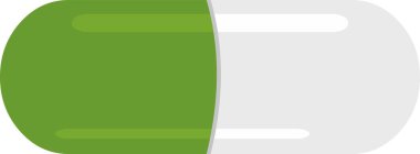 Beyaz ve yeşil bir kapsül hapının vektör simgesi