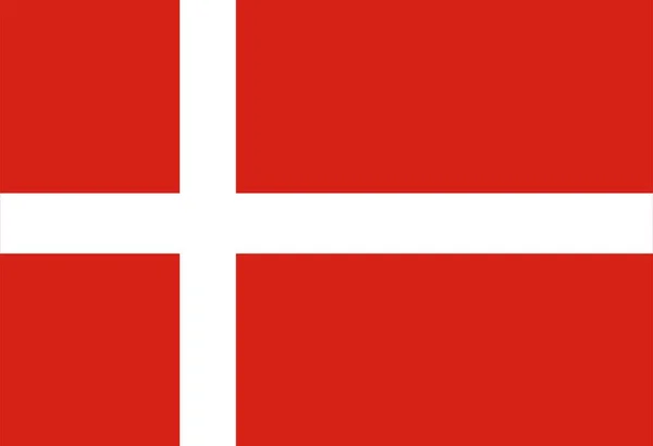 Vektorová Ilustrace Vlajky Denmarku — Stockový vektor
