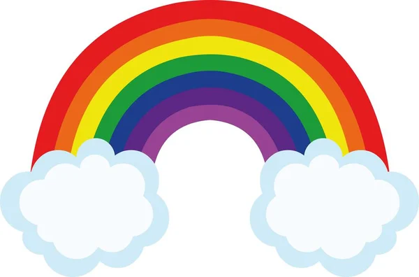 Ilustración Vectorial Arco Iris Con Nubes — Archivo Imágenes Vectoriales