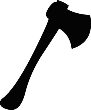 Siyah bir baltanın siluetinin vektör çizimi