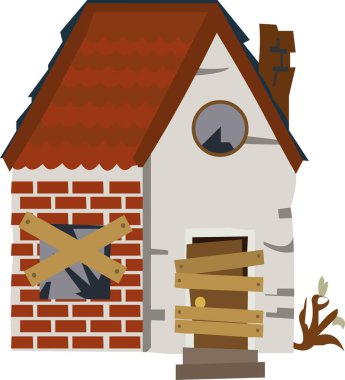Perili ve terk edilmiş bir evin vektör sembolü