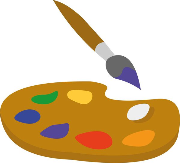 Векторная иллюстрация кисти и палитры цветов классических художников