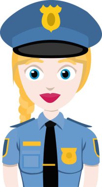 Bir kadın polis ifadesinin vektör çizimi