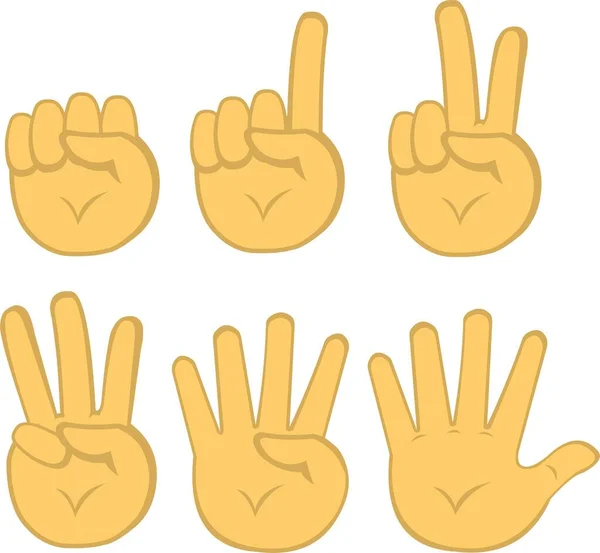 Beşe kadar sayan ellerin vektör çizimi