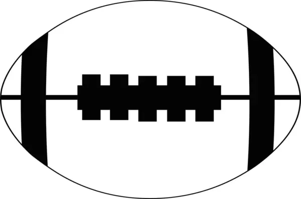 Wektor Czarno Biały Ilustracja Piłki Rugby Lub Amerykańskiej Piłki Nożnej — Wektor stockowy