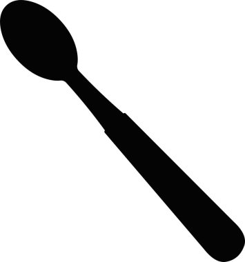 Bir çay kaşığının siyah siluetinin vektör çizimi