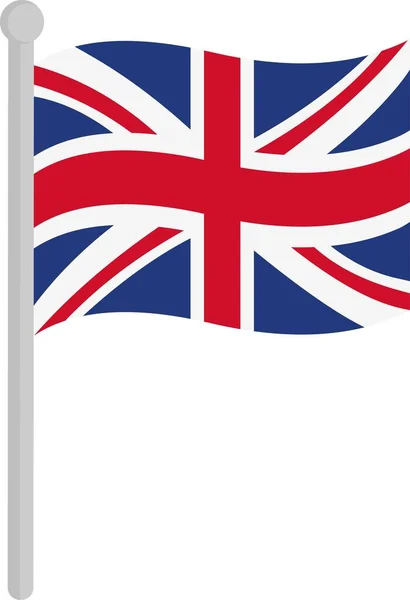 Brit Zászló Vektoros Ábrázolása Oszlopon — Stock Vector