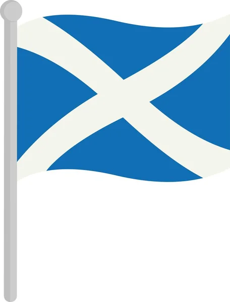 Vector Illustration Flag Scotland Pole — Stock Vector