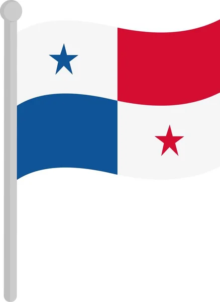Ilustración Vectorial Bandera Del Panama Poste — Vector de stock