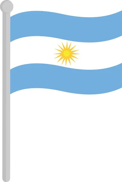 Vektorillustration Argentinas Flagga Stolpe — Stock vektor