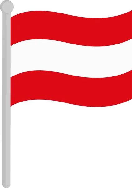 Vector Illustration Flag Austria Pole — Stockový vektor