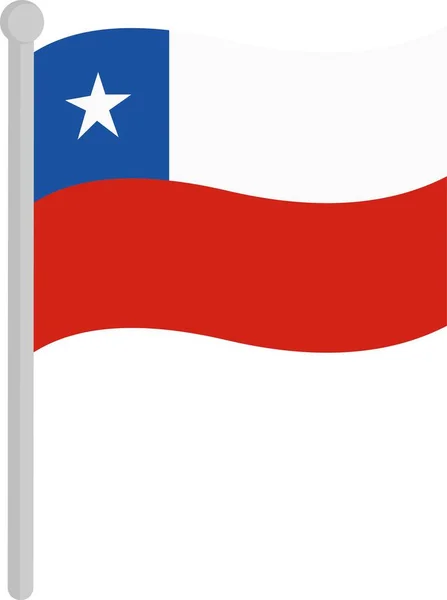 Ilustração Vetorial Bandeira Chile Pólo —  Vetores de Stock