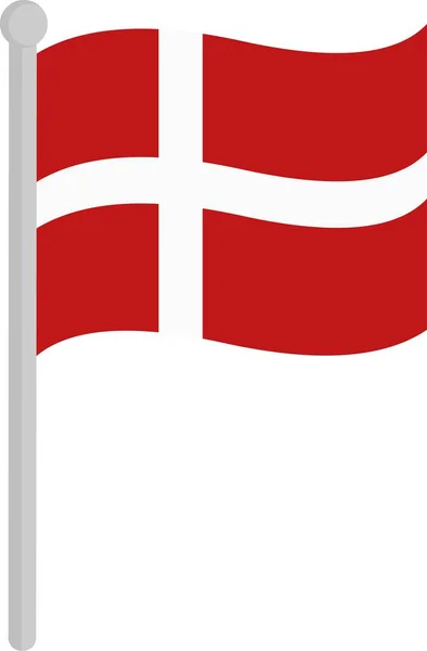 Ilustración Vectorial Bandera Denmark Poste — Archivo Imágenes Vectoriales