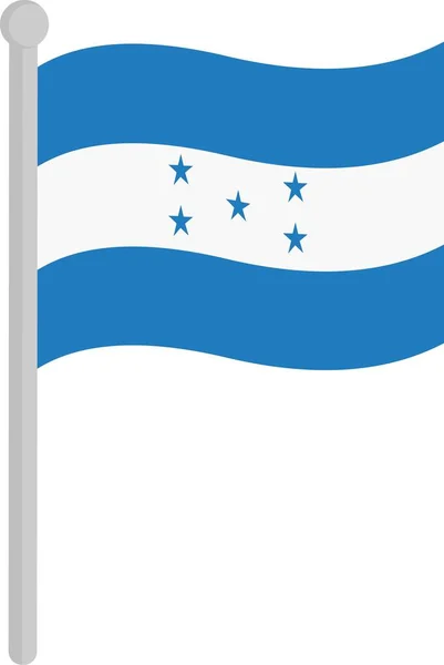 Illustration Vectorielle Drapeau Honduras Sur Poteau — Image vectorielle