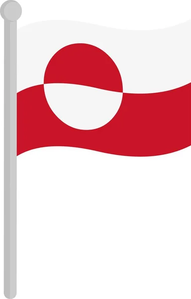 Vector Illustration Flag Greenland Pole — Stock Vector