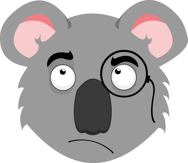 Vektor Emoticon Illustration Des Gesichts Eines Cartoon Koalas Mit Einem — Stockvektor