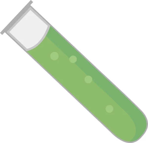 Vektoremoticon Illustration Eines Reagenzglases Mit Grüner Flüssigkeit — Stockvektor