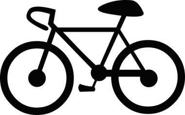 Vector illustration of a black silhouette of a bicycle