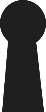 Anahtar deliği şeklindeki siluetin vektör çizimi