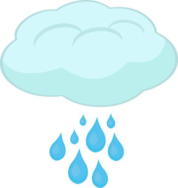 Yağmur damlalı bir bulutun vektör simgesi