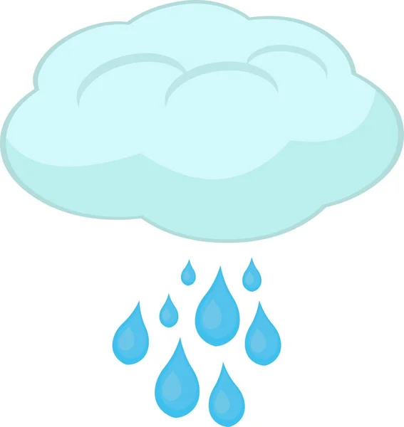 Vector Emoticon Illustration Cloud Raindrops — Stock Vector