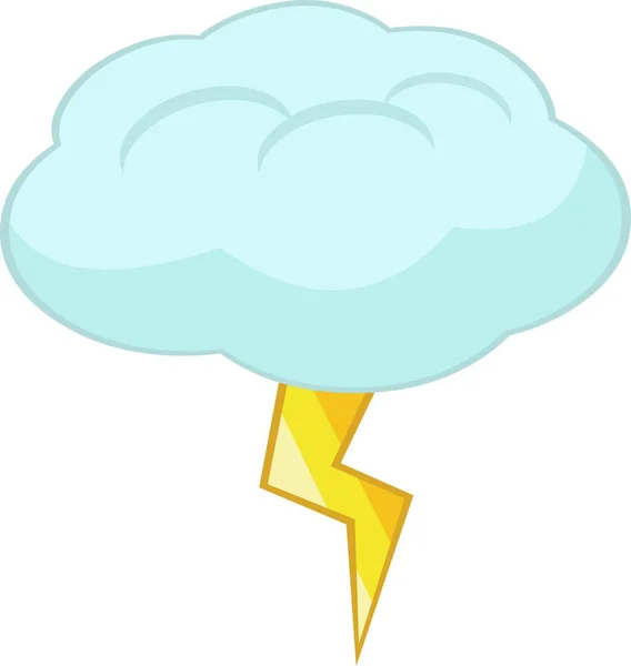 Vektor Emoticon Illustration Ett Moln Och Blixtnedslag Prognos Elektrisk Storm — Stock vektor