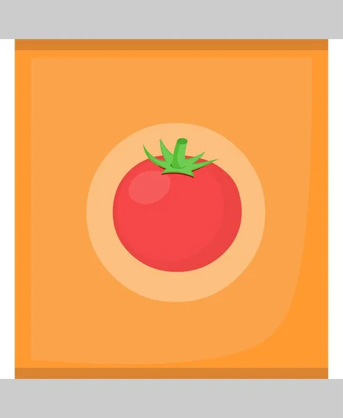 Emoticon Vettoriale Illustrazione Una Salsa Pomodoro Scatola — Vettoriale Stock