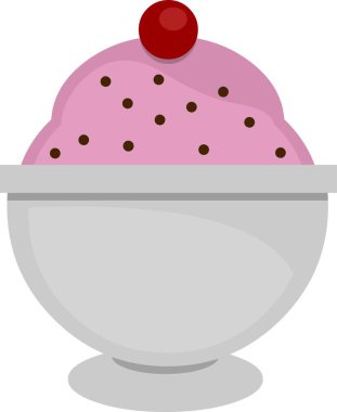 Ahududu aromalı dondurma bardağının vektör simgesi