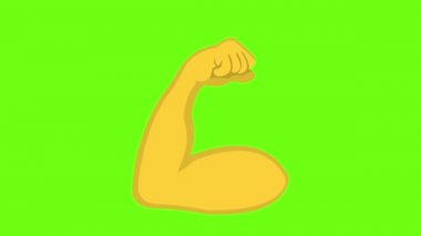 Yeşil renkli arka planlı pazı kaslarının döngü animasyonu