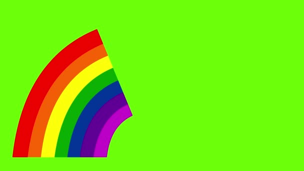 緑のクロマを背景にした虹のアニメーション — ストック動画